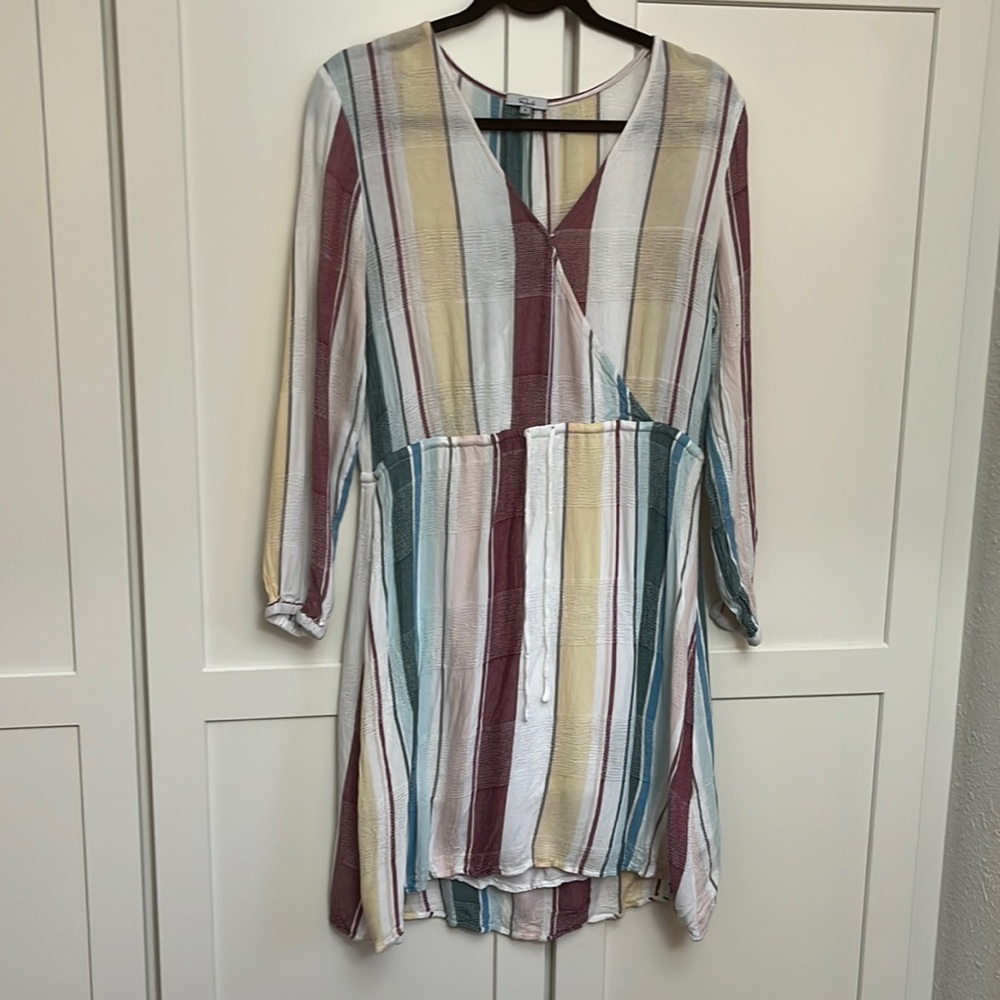 Rails Small Multicolored Linen-Like Dress. Red, B… - image 1